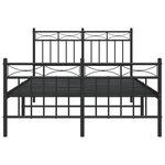 vidaXL Cadre de lit métal avec tête de lit/pied de lit noir 120x190 cm