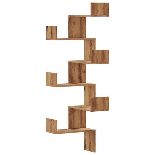 vidaXL Étagère d'angle murale chêne artisanal bois d'ingénierie