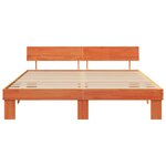 vidaXL Cadre de lit avec tête de lit Brun cire 180 x 200 cm Pin massif