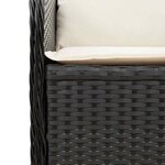 vidaXL Banc de jardin Noir polyrotin