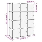 vidaXL Cubes de rangement 12 Pièces avec portes Transparent PP