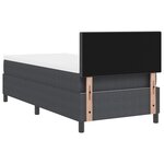 vidaXL Lit Box Spring avec Matelas Gris Foncé 100x200 cm Velours Côtelé