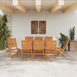 vidaXL Ensemble de dîner de jardin 9 pièces en bois massif acacia