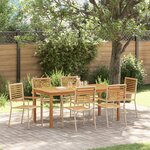 Ensemble de jardin 7 pièces vidaXL en poly-rattan acacia beige