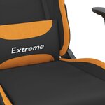 vidaXL Chaise de jeu de massage avec repose-pied Noir et orange Tissu