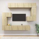 vidaXL Ensemble de meubles TV 8 Pièces Chêne sonoma Bois d'ingénierie