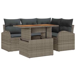 vidaXL Ensemble de canapé de jardin 5 Pièces Gris 100 x 55 x 73 cm