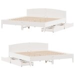 vidaXL Cadre de lit sans matelas blanc 180x200 cm bois massif de pin