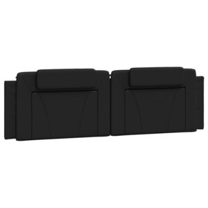 vidaXL Coussin de tête de lit Viana noir 183 cm similicuir