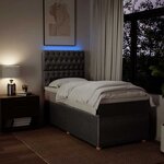 vidaXL Sommier à lattes de lit avec matelas Taupe 90x200 cm Tissu