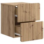 vidaXL Cabinet de chevet mural 2 Pièces Chêne artisanal 33 x 34 5 x 43 cm