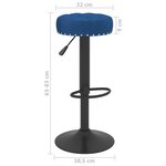 Vidaxl tabourets de bar 2 pcs bleu velours