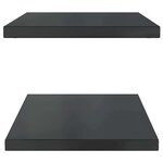 vidaXL Étagères murales 2 Pièces 75x40x3 cm noir acier inoxydable