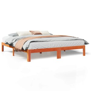 vidaXL Cadre de lit sans matelas cire marron 160x200cm bois pin massif