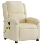vidaXL Fauteuil de massage inclinable Crème Tissu