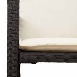 vidaXL Ensemble de bar de jardin 5 Pièces avec coussins noir poly rotin