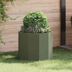 vidaXL Jardinière Vert olive 60 x 60 x 50 cm Acier