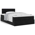 vidaXL Lit ottoman avec matelas noir 120x190 cm velours