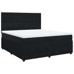 vidaXL Sommier à lattes de lit avec matelas Noir 180x200 cm Velours