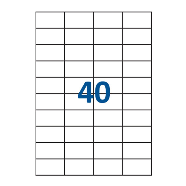 Lot de 200 Planches étiquettes autocollantes sur feuille A4 : 52 5 x 29 7 mm (40 étiquettes par feuille)