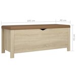 vidaXL Boîte de rangement coussin Chêne sonoma 105x40x45 cm Aggloméré