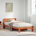 vidaXL Cadre de lit sans matelas cire marron 75x190 cm bois pin massif
