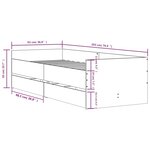 vidaXL Cadre de lit avec tiroirs sans matelas chêne sonoma 90x200 cm