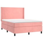 vidaXL Sommier à lattes de lit matelas et LED Rose 140x200 cm Velours