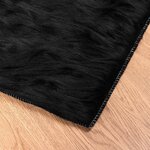 vidaXL Tapis en fausse Tafalla Noir 160 x 160 cm Polyester