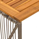 vidaXL Table de jardin Gris et marron 80 x 40 x 40 cm polyrotin