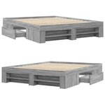 vidaXL Cadre de lit sans matelas sonoma gris 150x200 cm