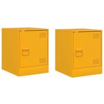 vidaXL Tables de chevet 2 Pièces jaune moutarde 34 5x39x44 cm acier