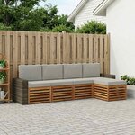 vidaXL Ensemble de canapés d'extérieur 5 pc Naturel et gris clair