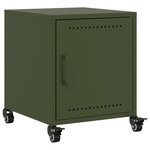 vidaXL Tables de chevet 2 Pièces vert olive 36x39x43 5 cm acier