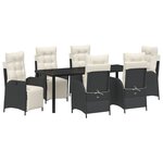 vidaXL Ensemble de salle à manger de jardin 7 pièces en rattan poly noir