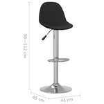 vidaXL Tabourets de bar lot de 2 noir tissu