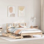 vidaXL Lit bibliothèque sans matelas 160x200 cm bois massif de pin