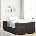 vidaXL Cadre de lit avec matelas Marron foncé 120 x 190 cm tissu