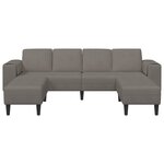Sofa en tissu avec coussin Gris clair Tissu en velours côtelé