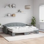 vidaXL Lit de jour avec gigogne sans matelas gris clair 80x200 cm