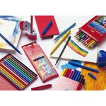 Crayon couleur JUMBO GRIP  triangulaire  bleu indianthrène FABER-CASTELL