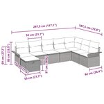 vidaXL Ensemble de canapé de jardin avec coussin 8 Pièces Noir et crème