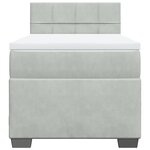 vidaXL Sommier à lattes de lit et matelas Gris clair 90x200 cm Velours