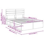 vidaXL Cadre de lit Chêne Sonoma 150 x 200 cm Pin massif