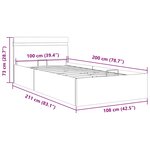 vidaXL Cadre de lit à rangement et LED Cappuccino Similicuir 100x200cm