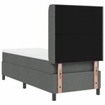 vidaXL Lit ressorts avec matelas - Gris foncé  80x200 cm  en tissu