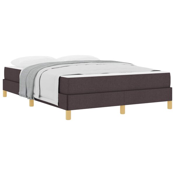 vidaXL Lit à ressorts avec matelas Marron foncé 140 x 190 cm tissu