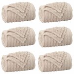 vidaXL Couvertures à jeter 6 Pièces Beige 270 x 240 cm Toison