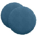 vidaXL Coussins de siège 2 pc Velours Bleu Ø 80 x 29 cm