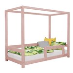 Lit cabane enfant BUNKY 90 x 190 rose pastel